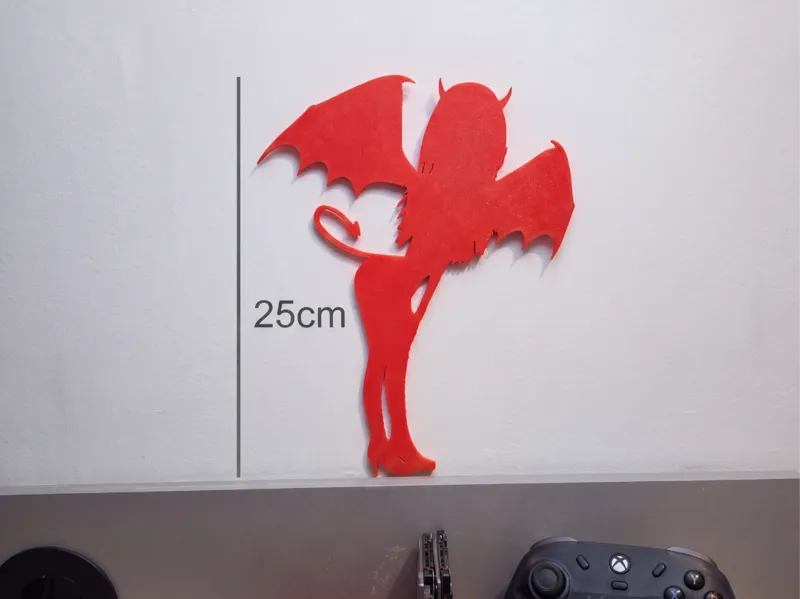Succubus / Devil Girl Silhouette Wall Art