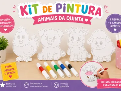 Farm Animals Paint Kit – 4 Cute Animals