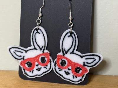 Diva Bunny Earrings * easily change the colors! *