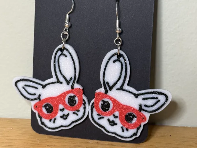 Diva Bunny Earrings * easily change the colors! *