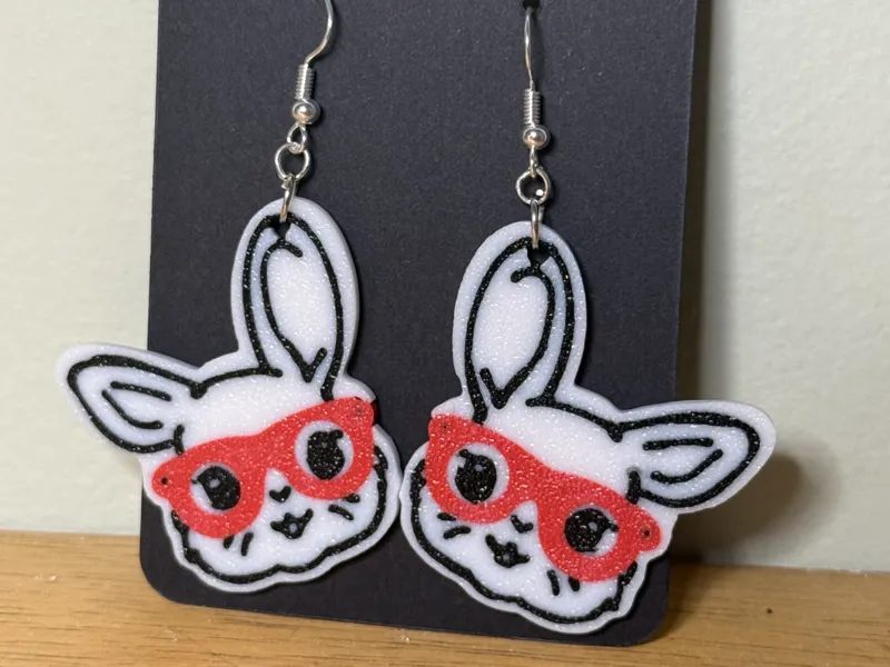 Diva Bunny Earrings * easily change the colors! *