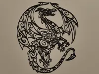 Dragon en art linéaire — photo 2