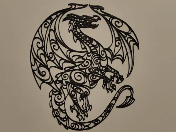 Dragon en art linéaire
