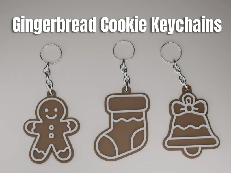 Christmas Gingerbread Cookie Keychains - 55×40mm