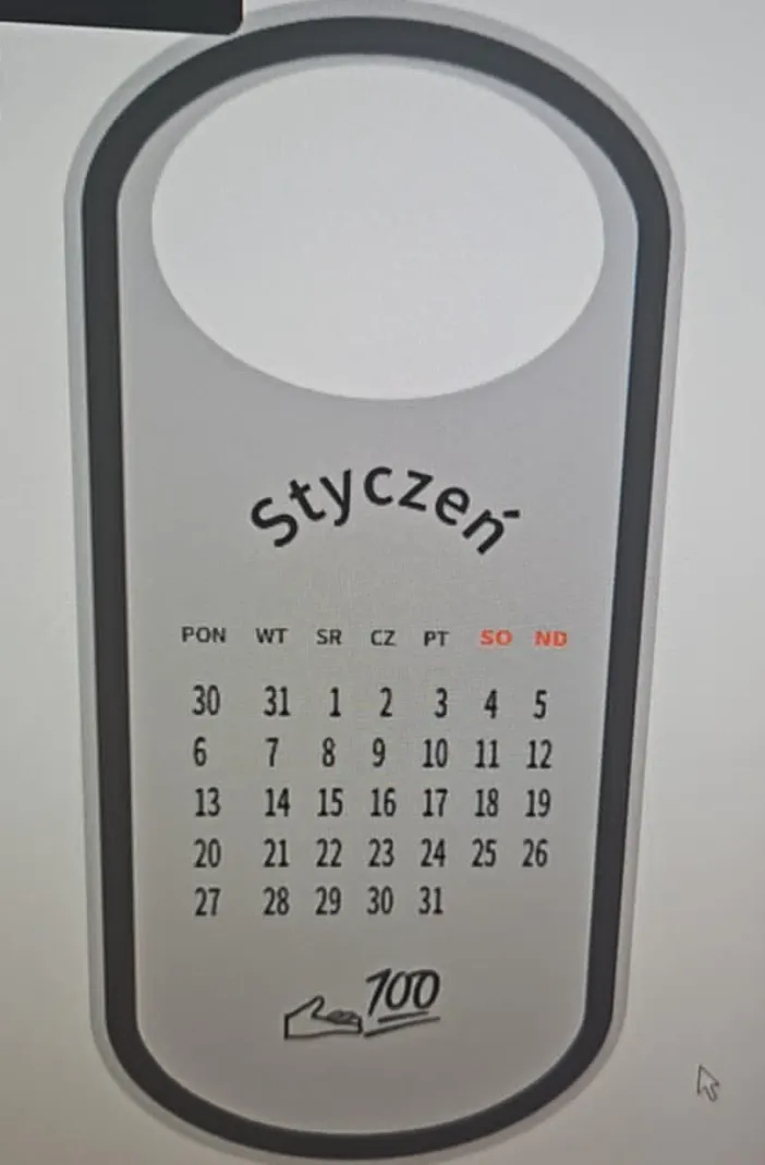 Calendar Styczeń 2025 