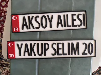 Customizable Turkish License Plate with Flag