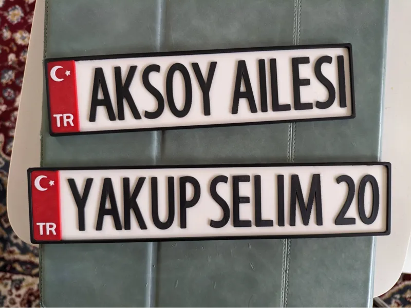 Customizable Turkish License Plate with Flag