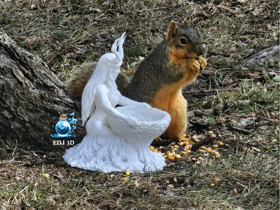 Forest Leshy Goddess Bird Feeder Bowl Trinket Dish