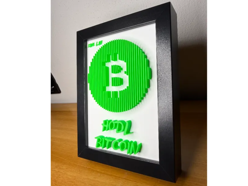 Bitcoin HODL crypto 3D Layered Wall art Decor