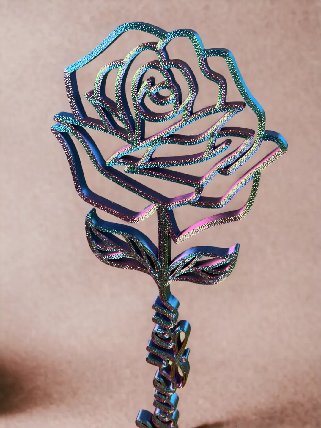 Valentine Rose with Stem "I love you" view 3