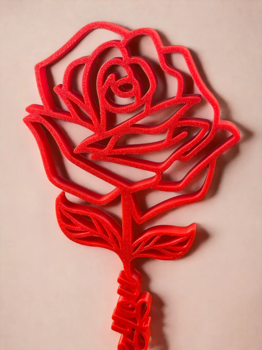 Valentine Rose with Stem "I love you" view 4