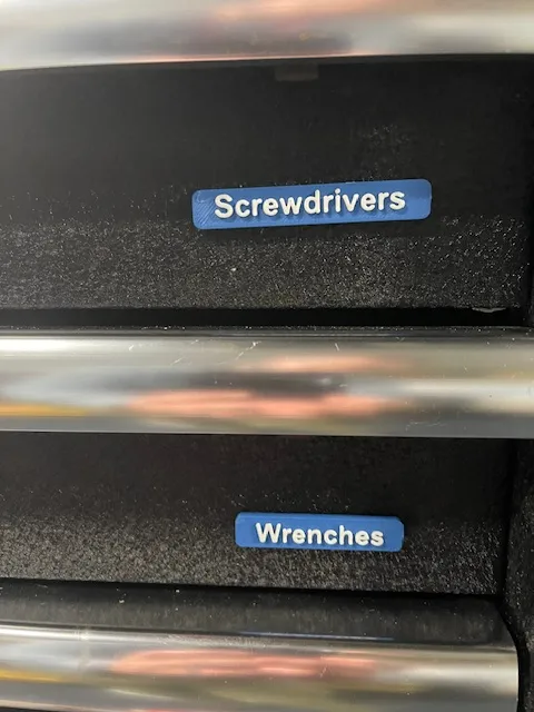 Magnetic Toolbox Labels