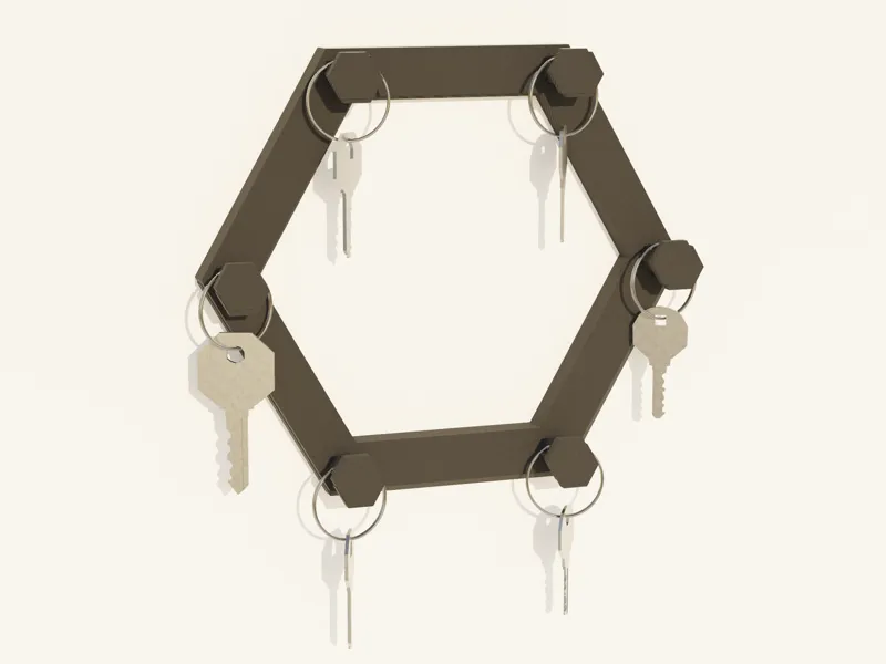 Hexagonal Wall Mounted Key Holder