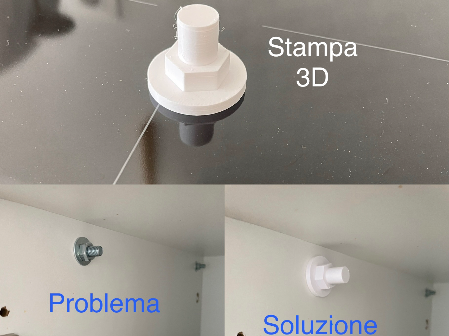 copri vite, dado e rondella