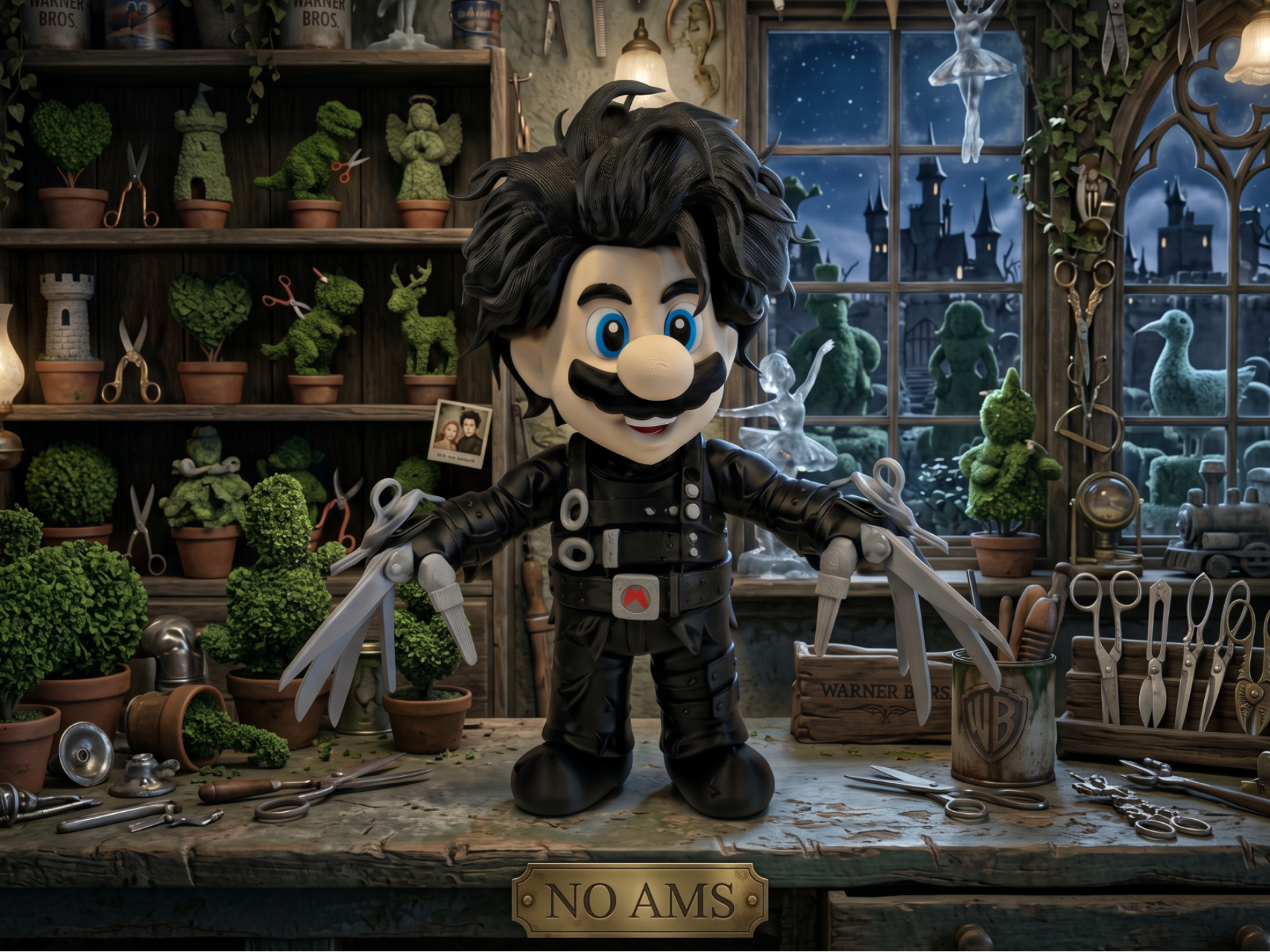 Mario scissors hands fan art no ams - 1