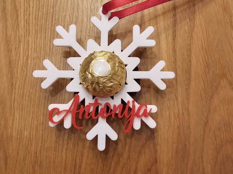 Personalized Snowflake with ferrero