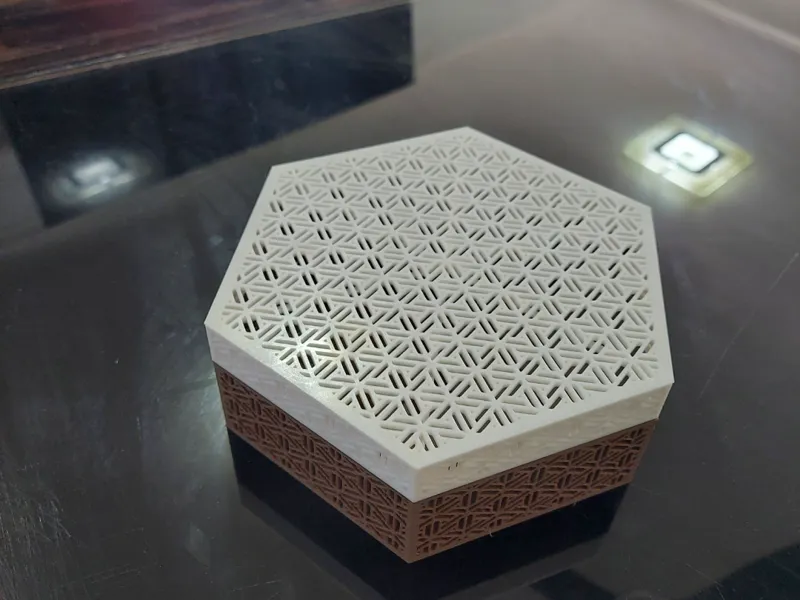 Hexagonal Lattice Trinket Box: Geometric Organizer