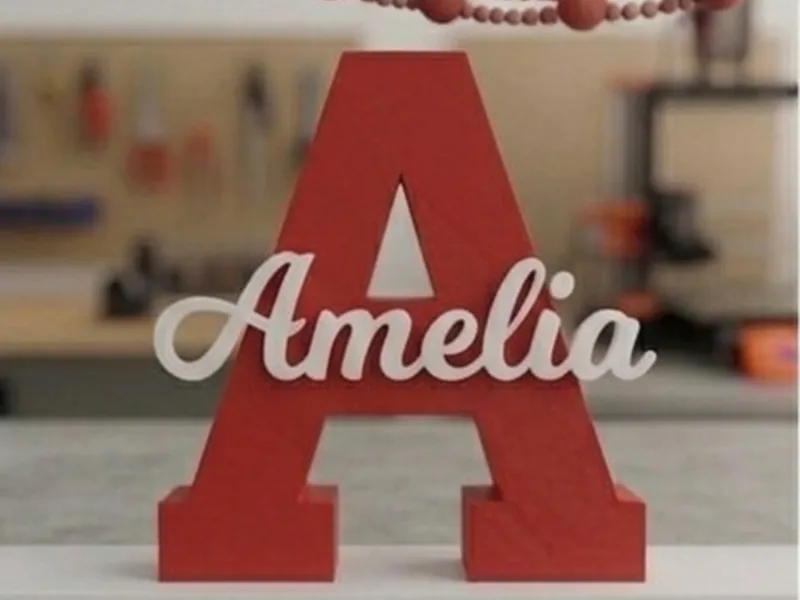 Amelia Lettera A con Nome Personalizzata Bicolore