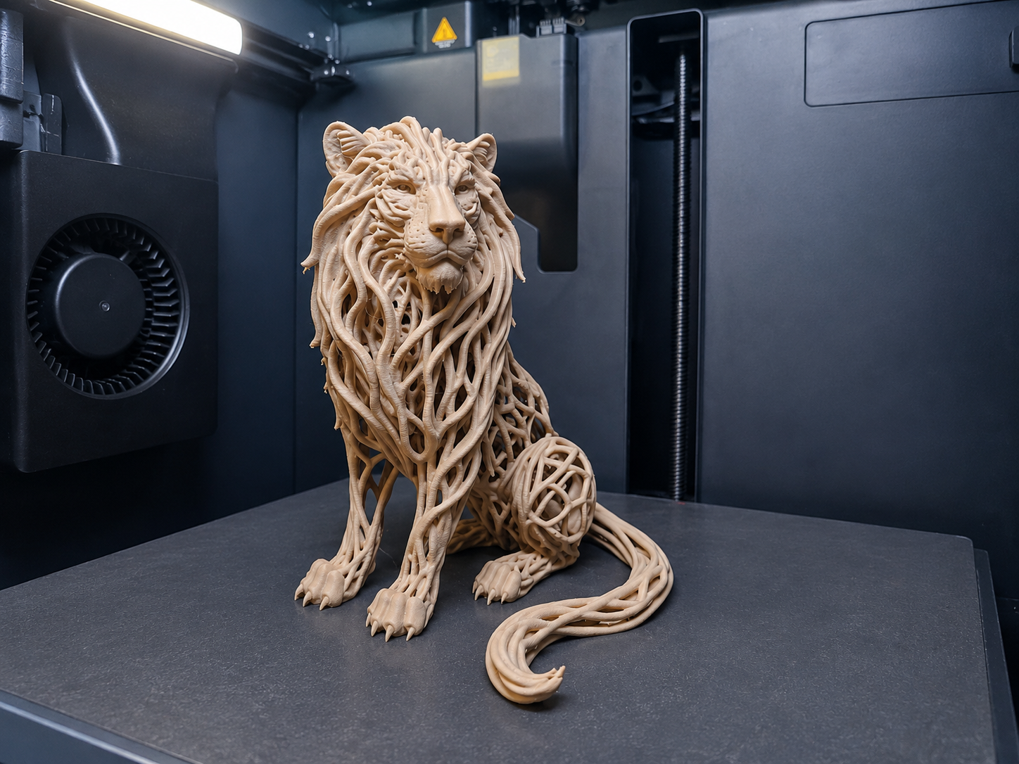 Voronoi Rootwoven Lion – Elegance Woven by Nature