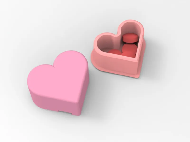 Heart-Shaped Pill Box