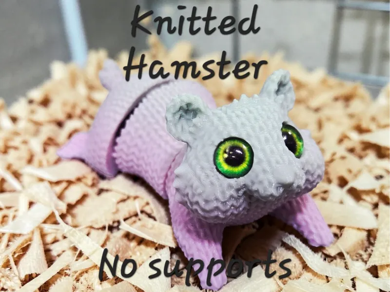 SC Knitted Hamster - glass eye compatible