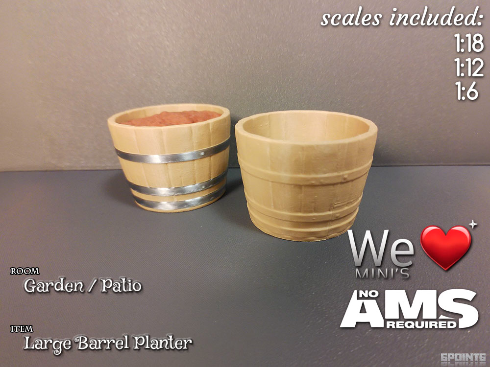 WLM - Large Garden Barrel Bucket Pot Planter