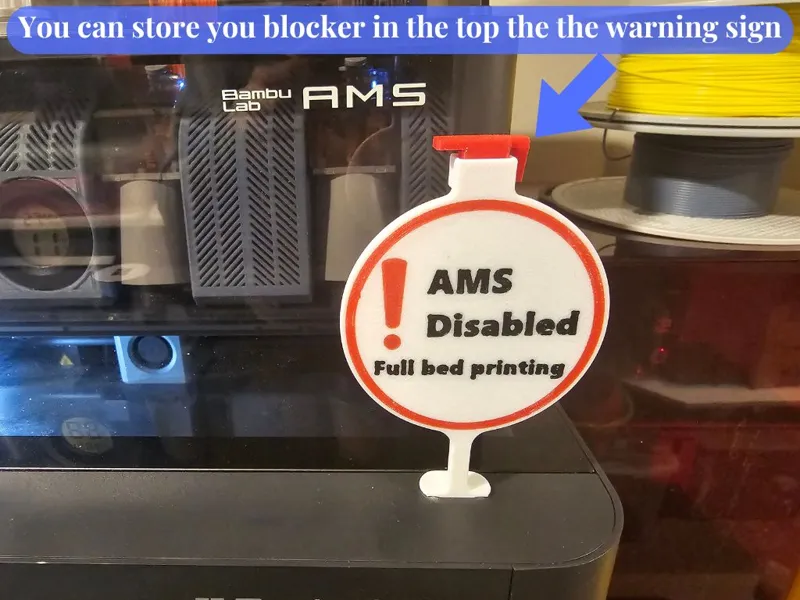 Full bed printing Warning sign - Remove blocker