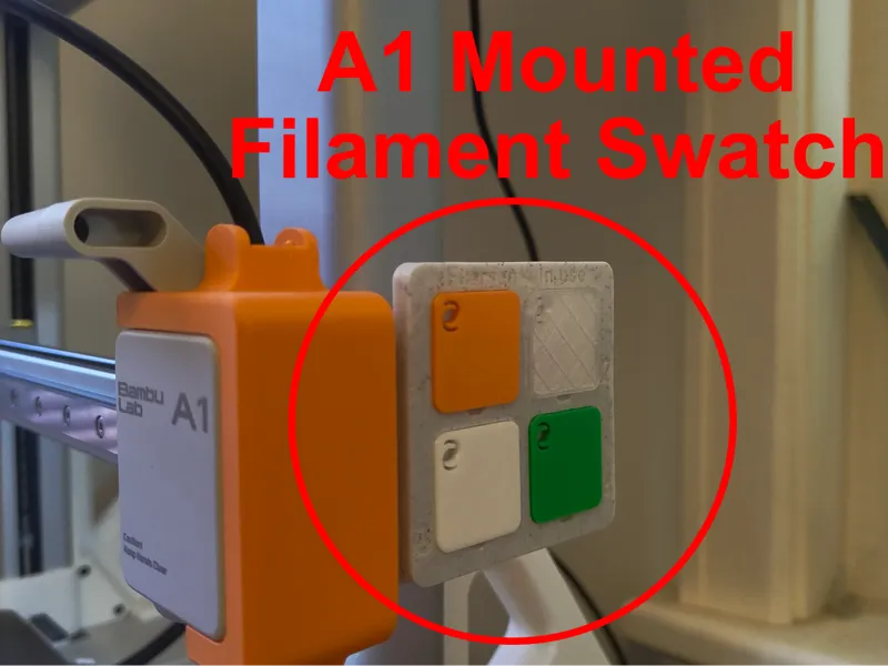 A1 x-axis Mountable Filament Swatch Display