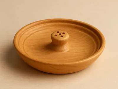 Minimal Round Incense Stick Holder – 5-Hole Design