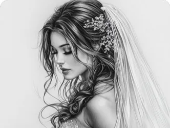 Elegant Bride  CanvasFilament Painting  Lithophane