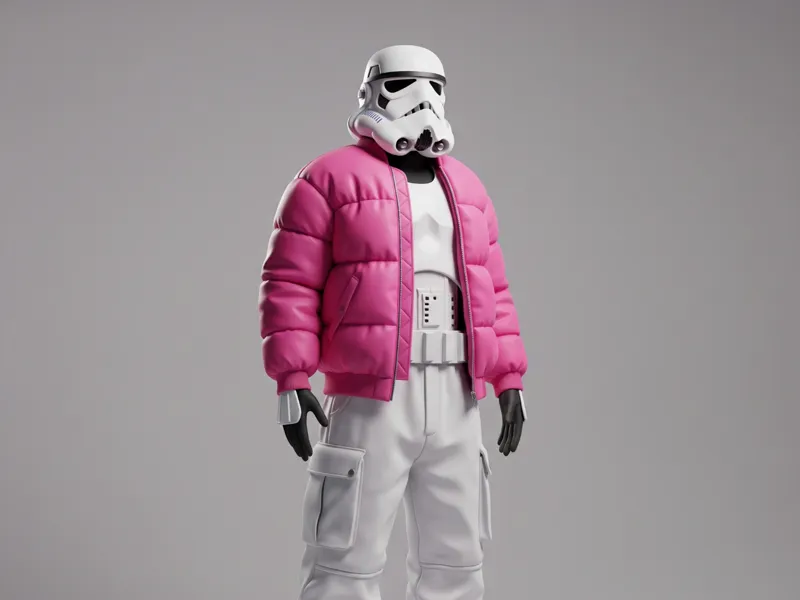 Stormtrooper Figurine  in pink jacket