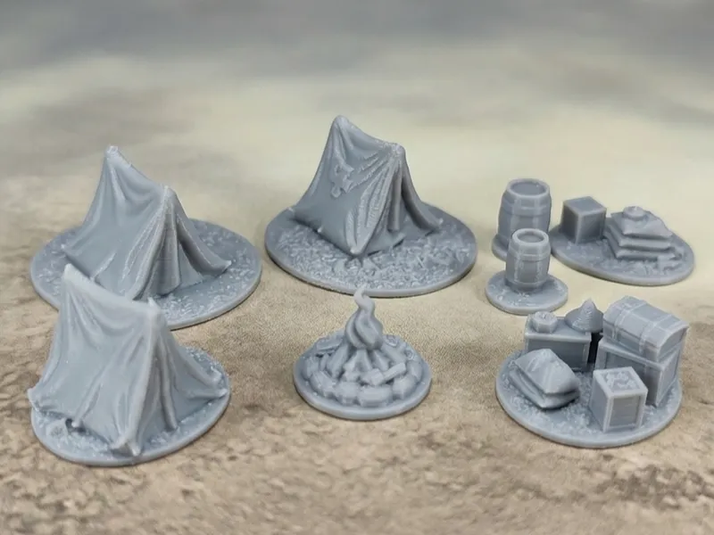 Tabletop Camping & Outpost Scenery Miniatures Set