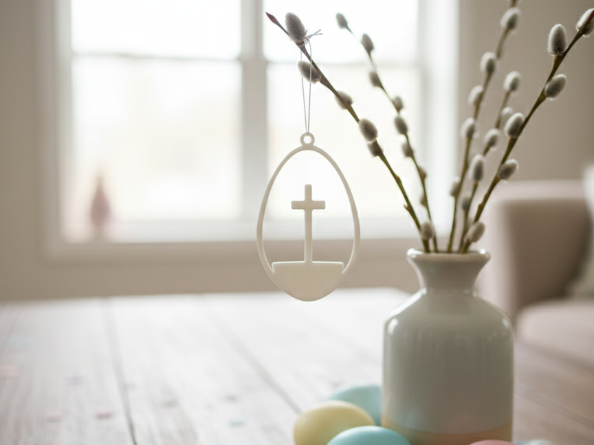 Oster Jesus Kreuz Anhänger (Schnell gedruckt)