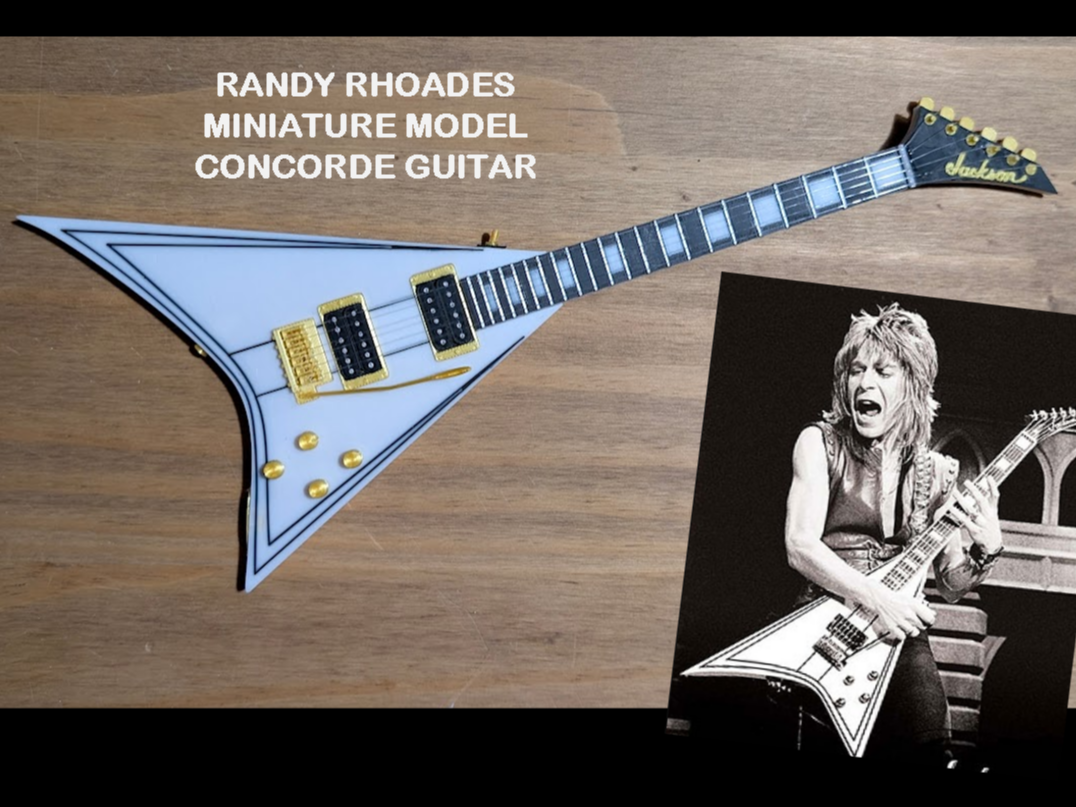 Randy Rhoads White Concorde Miniature Guitar Model