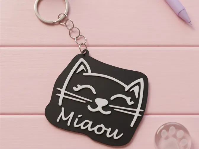 Keychain Cute cat "Miaou" 