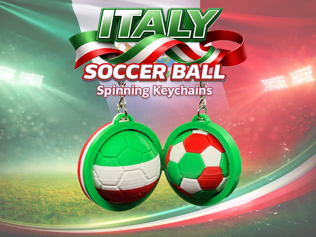 Italy Football Soccer Spinning Keychains