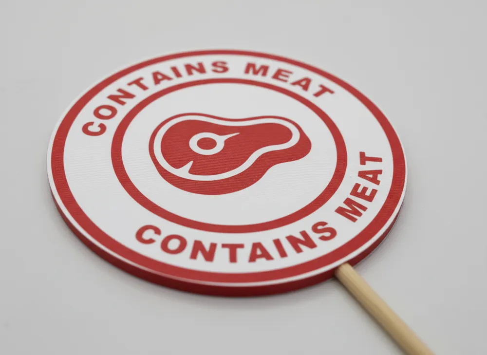 Mixed Meat Sign Contains Meat Sign - Double Sided 360° Visibility - Free 3D Print Model ...