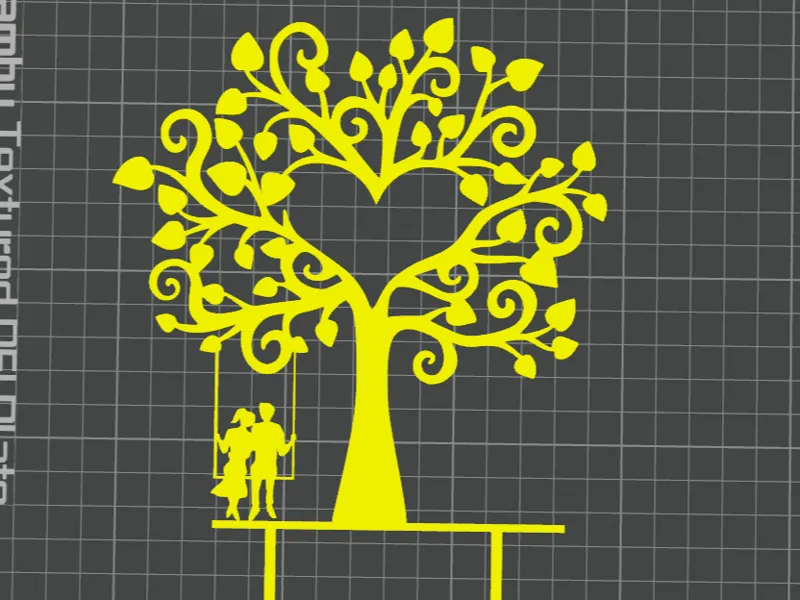 Tree with hearts and swing, topper