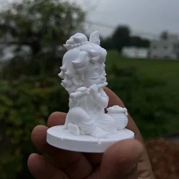 Figura decorativa: Little Bal Krishna Playing Flute – Chibi Statue — vista de referencia 4