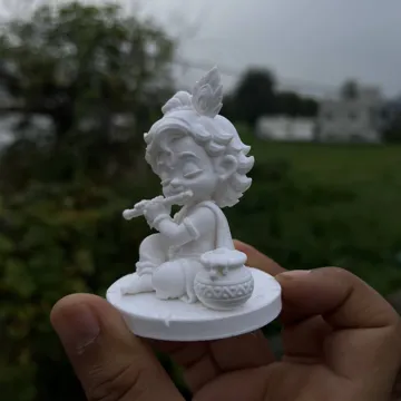 Figura decorativa: Little Bal Krishna Playing Flute – Chibi Statue — vista de referencia 5
