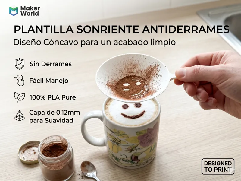 Plantilla Sonriente Antiderrames para Bebidas