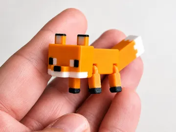 Soporte: mini Articulated Fox (Minecraft). Print in place — vista de referencia 5