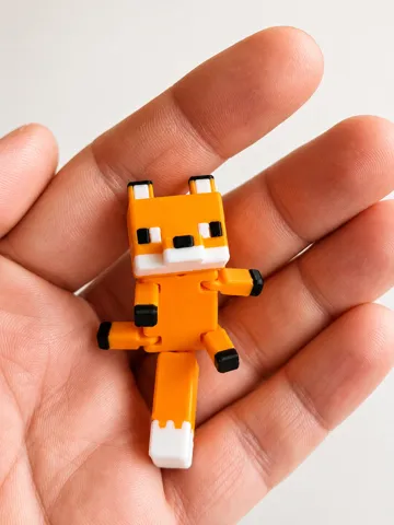 Soporte: mini Articulated Fox (Minecraft). Print in place — vista de referencia 4
