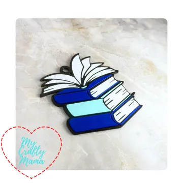 Accesorio para sujetar ligas de cabello: Stack of books hair tie keychain — vista de referencia 5