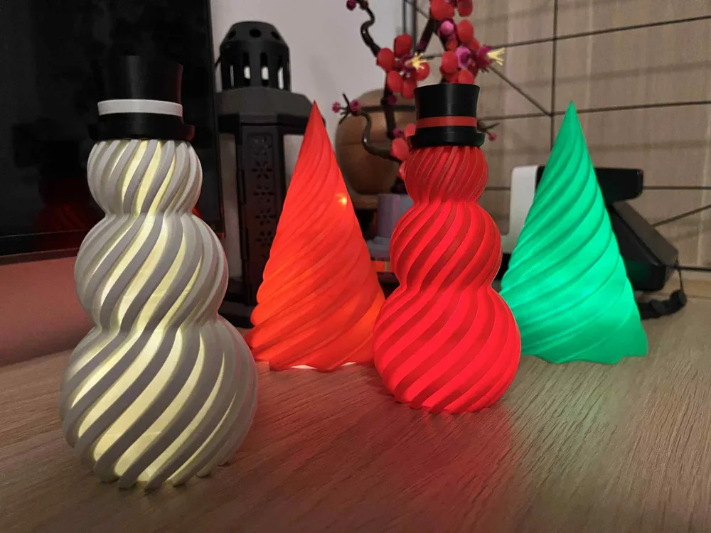 Glowing Christmas Snowman 2025 – Spiral Design - Free 3D Print Model ...