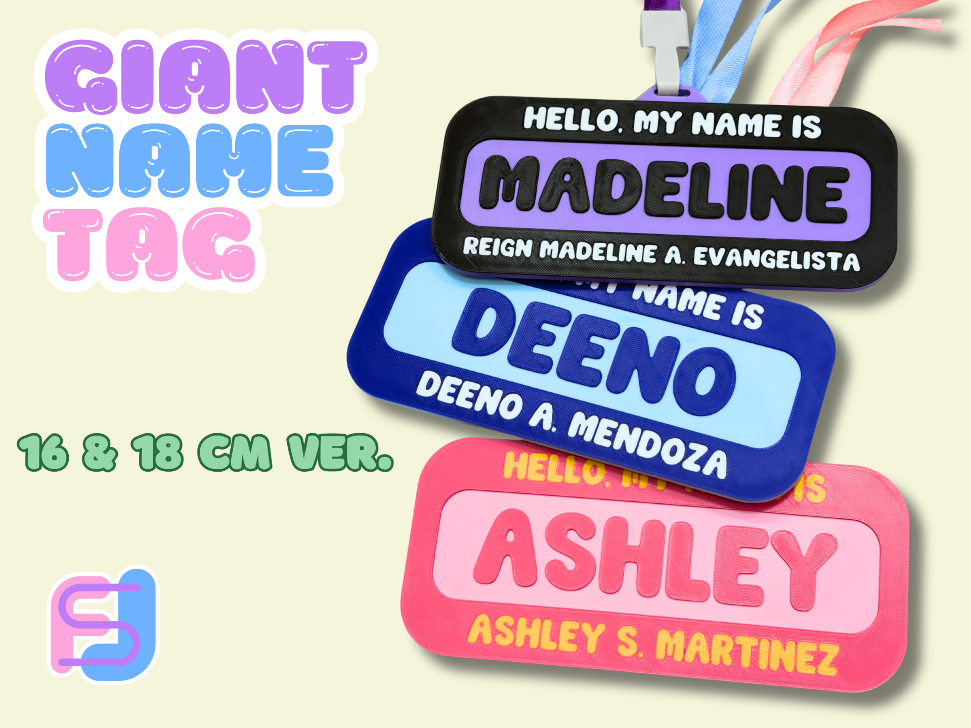 Giant Name Tag for Kindergarten Student