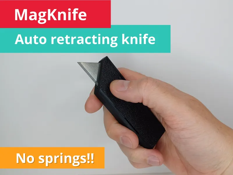 Retracting Utility Knife - Magnets, No Springs