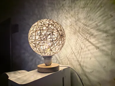 Faux Rattan Sphere Hollow Ambient Lamp