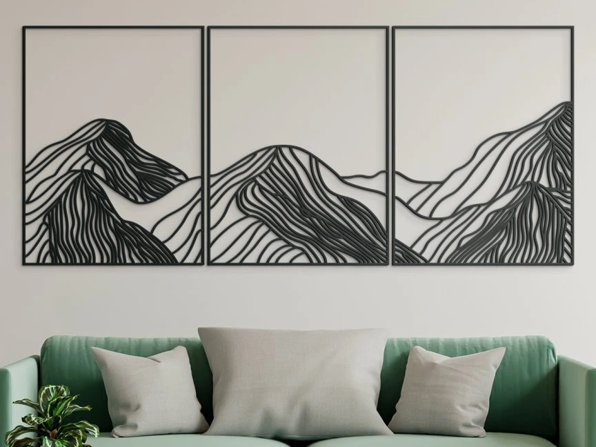 Mountains Multi Panel 3D Wall Art