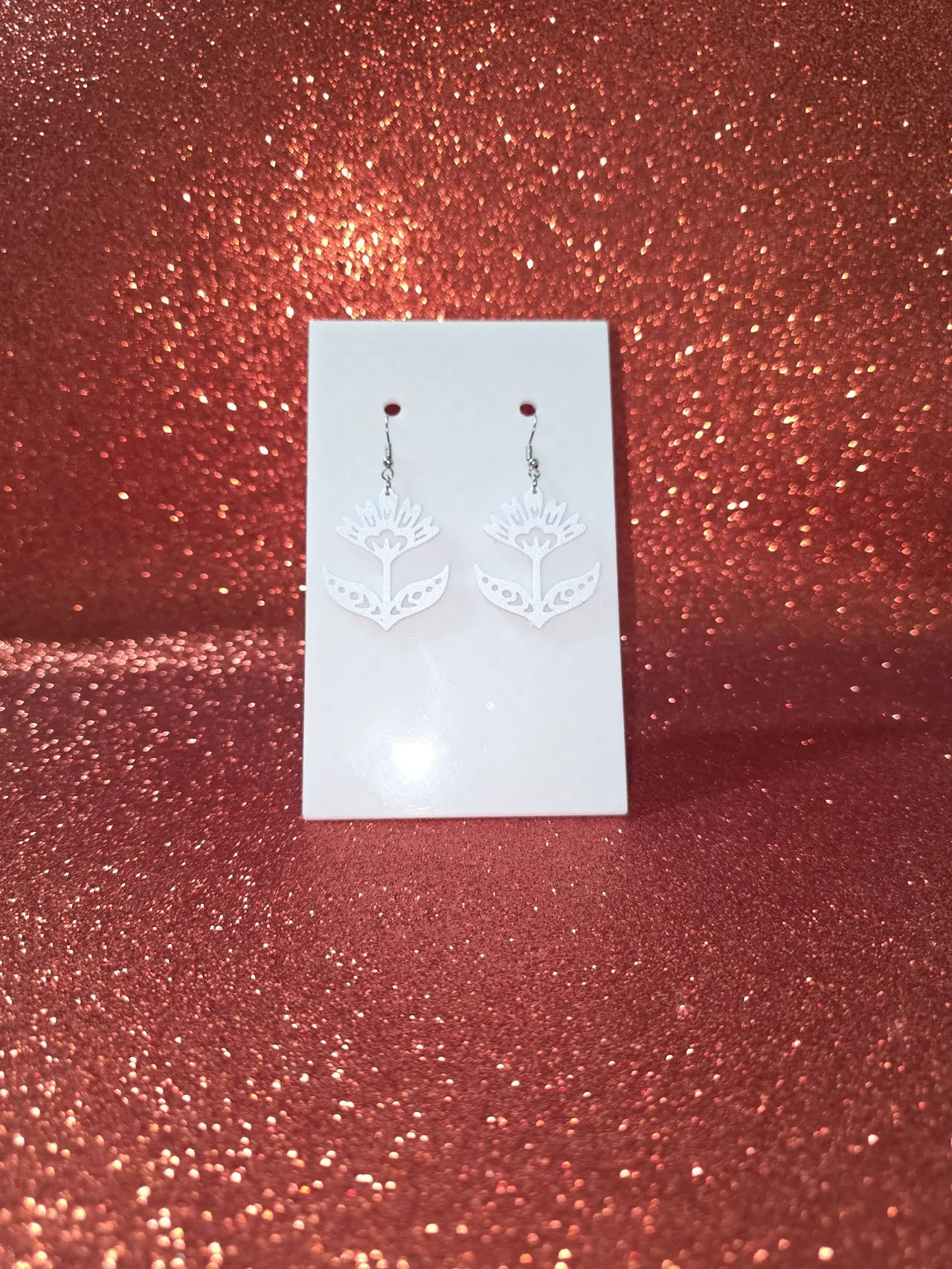 Simple mandala flower earrings view 2